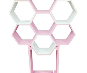 Wandregal "Honeycomb" 7er Set + HIVE "Rosa Einhorn+"