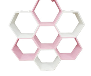 Wandregal "Honeycomb" 7er Set "Rosa Einhorn"